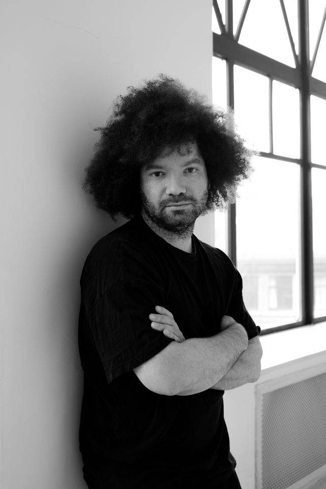 Michael S.U. Hudson, Creator, portrait in black and white, Stockholm